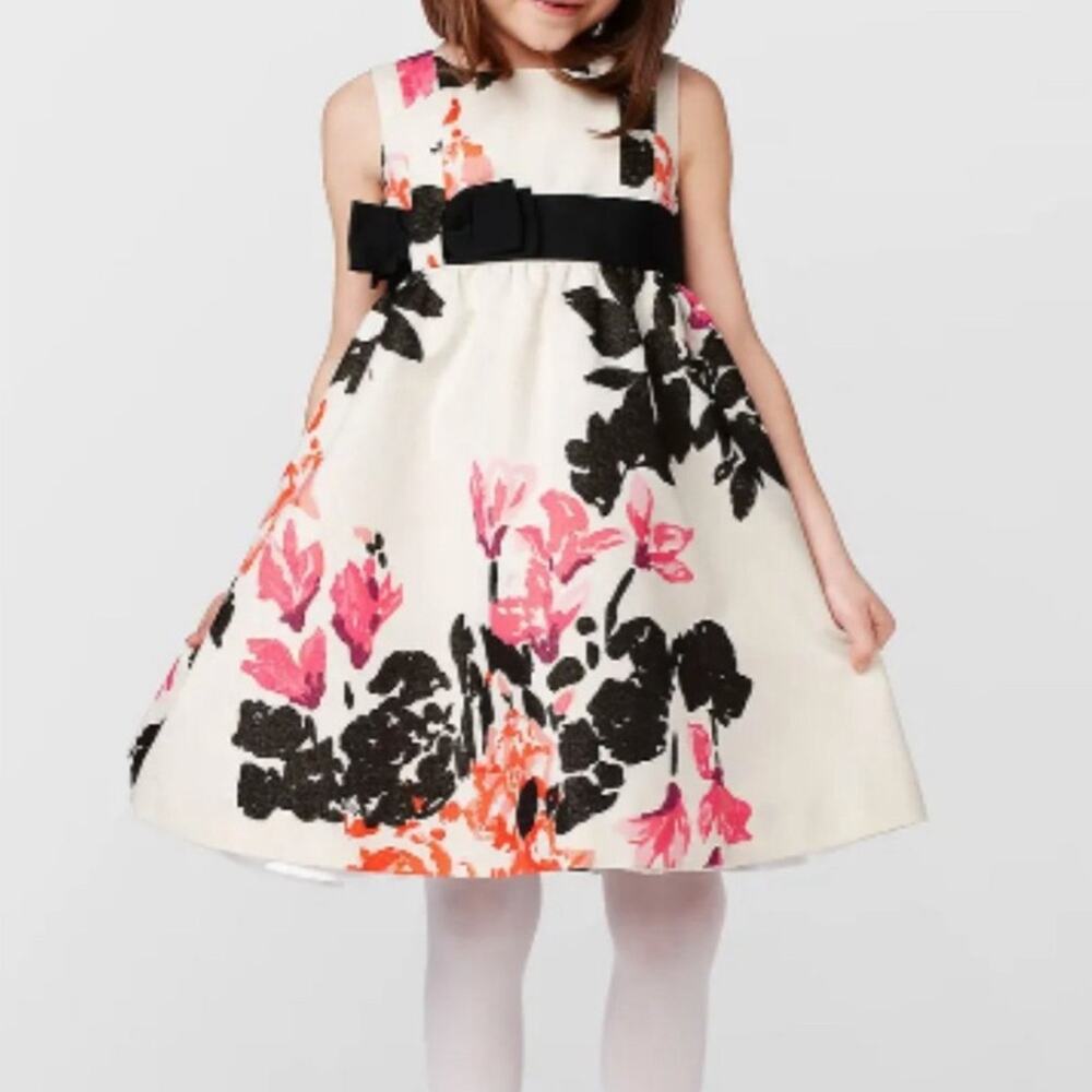 Lilly Pulitzer Amberly Cream Metallic Rosette Formal Dress Girls Size 12